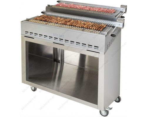 Καρβουνιέρα (Σουβλακιέρα) 2 Ορόφων Περιστρεφόμενων 127x86εκ SK78D με βάση SERGAS