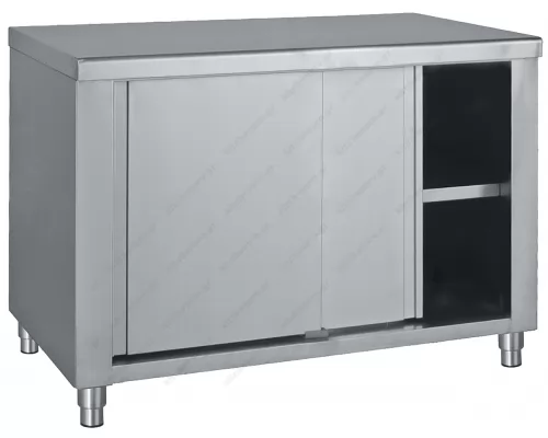 Stainless Steel Cupboard with Sliding Doors 100 cm 