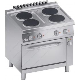 Commercial Electric Cooker 4 Ranges + Electric Oven 1/1 GN S700 70 x 80 cm C2ECU10FF ATA srl Italy