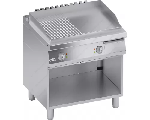 Electric Griddle Plate 1/2 Smooth 1/2 Grooved Mild Steel 80x70 cm C2EFR10VVATA srl Italy