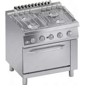 Commercial Gas Cooker 4 Ranges + Gas Oven 1/1 GN S700 80 x 70 cm C2GCU10FF ATA srl Italy