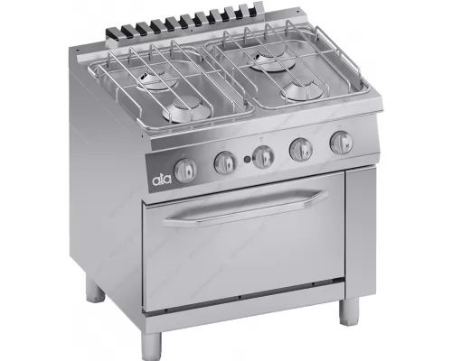 Commercial Gas Cooker 4 Ranges + Gas Oven 1/1 GN S700 80 x 70 cm C2GCU10FF ATA srl Italy
