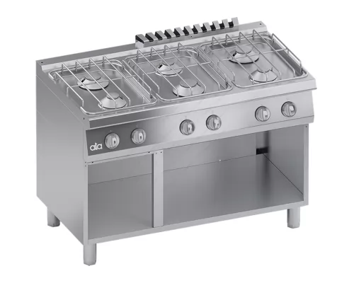 Commercial Gas Cooker 6 Ranges & Open Cabinet S700 120 x 70 cm C2GCU15VV ΑΤΑ srl Italy