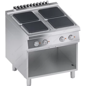 Commercial Electric Cooker 4 Ranges + Open Cabinet S900 80 x 90 cm. K4ECUP10VV ATA srl Italy