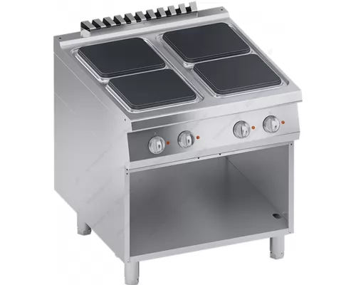 Commercial Electric Cooker 4 Ranges + Open Cabinet S900 80 x 90 cm K4ECUP10VV ATA srl Italy