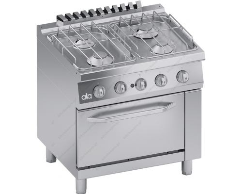 Επαγγελματική Κουζίνα 4 Εστιών Αερίου + Φούρνο Αερίου S900 80 x 90 εκ. K4GCUS10FF ATA srl Ιταλίας