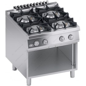 Commercial Gas Cooker 4 Ranges + Open Cabinet S900 80 x 90 cm K4GCUS10VV ATA srl Italy