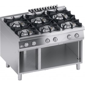 Commercial Gas Cooker 6 Ranges & Open Cabinet  S900 120 x 90 cm K4GCUS15VV ATA srl Italy