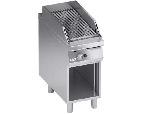 Movable Lava-Stone Grill 1/2 Unit For Meat + Open Cabinet 40 x 90 cm K4GPLP05VVC ATA srl Italy