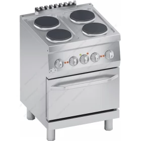 Commercial Electric Cooker 4 Ranges + Electric Oven 1/1 GN S600 60 x 60 cm K6ECU10FF ATA srl Italy