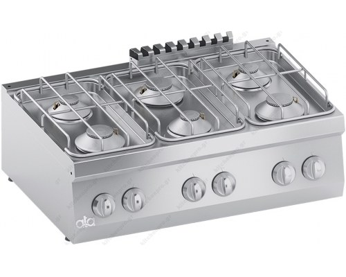 Επιτραπέζια Κουζίνα 6 Εστιών Αερίου 90 x 60 εκ. K6GCU15TT ATA srl Ιταλίας
