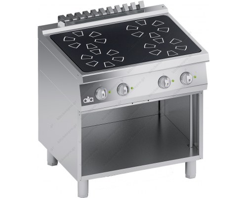 Επιδαπέδια Επαγωγική Κουζίνα 4 Εστιών με Αποθηκευτικό Ερμάριο 80 x 90 εκ. K4ECIP10VV ATA srl Ιταλίας