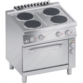 Commercial Electric Cooker 4 Ranges + Convection Oven S700 80 x 70 cm K7ECU10FV ATA srl Italy