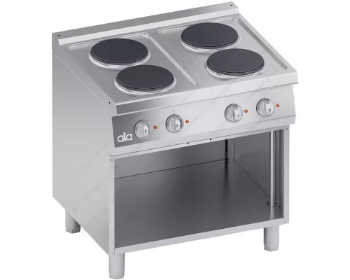 Commercial Electric Cooker 4 Ranges + Open Cabinet S700 80 x 70 cm K7ECU10VV ATA srl Italy