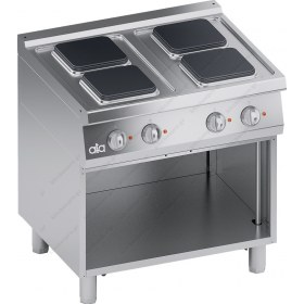 Commercial Electric Cooker 4 Ranges + Open Cabinet S700 80 x 70 cm K7ECU10VVQ  ATA srl Italy