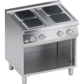 Commercial Electric Cooker 4 Ranges + Open Cabinet S700 80 x 70 cm K7ECU10VVQ  ATA srl Italy