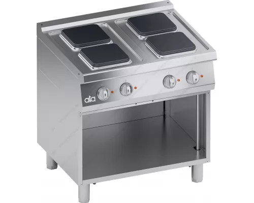 Commercial Electric Cooker 4 Ranges + Open Cabinet S700 80 x 70 cm K7ECU10VVQ ATA srl Italy