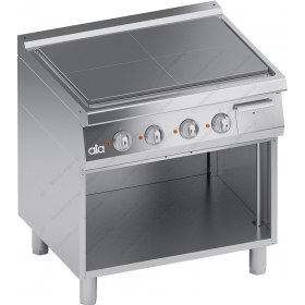 Commercial Electric Cooker Cast Iron Single Plate + Open Cabinet S700 80 x 70 cm K7ETP10VV ΑΤΑ SRL Italy