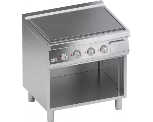 Commercial Electric Cooker Cast Iron Single Plate + Open Cabinet S700 80 x 70 cm K7ETP10VV ΑΤΑ SRL Italy