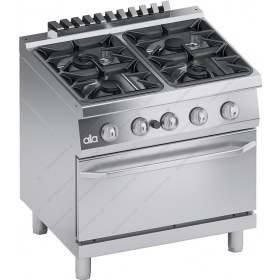 Commercial Gas Cooker 4 Ranges & Gass Oven S700 80 x 70 cm ‘‘High Power’’ K7GCU10FFP ATA srl Italy