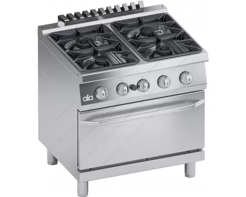 Commercial Gas Cooker 4 Ranges & Gass Oven S700 80 x 70 cm ‘‘High Power’’ K7GCU10FFP ATA srl Italy