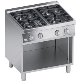 Commercial Gas Cooker 4 Ranges + Open Cabinet S700 80 x 70 cm K7GCU10VV ATA srl Italy