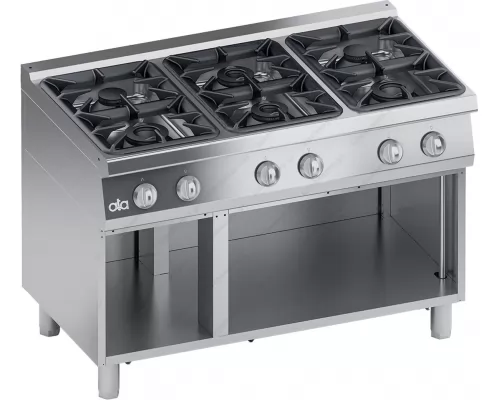 Commercial Gas Cooker 6 Ranges + Open Cabinet ‘‘High Power’’ S700 120 x 70 cm K7GCUP15VVP ΑΤΑ srl Italy 