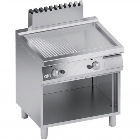 1/2 Λείο - 1/2 Ραβδωτό Πλατό Ψησίματος με Υποβαθμισμένη Επιφάνεια 80 x 70 εκ. K7GFB10VVR ATA srl Ιταλίας