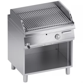 Movable Lava-Stone Grill 1 Unit For Meat + Open Cabinet 80 x 70 cm K7GPL10VVC ATA srl Italy