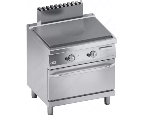 Commercial Gas Cooker Single Plate + Gas Oven S700 80 x 70 cm K7GTP10FF ATA srl Italy