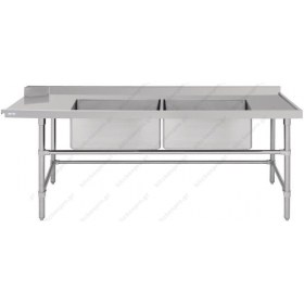 Τραπέζι Εισόδου Πλυντηρίου 100 εκ με 2 Λεκάνες