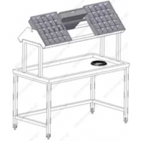 Stainless Steel Sorting Table With Shelf for Racks 155 cm.