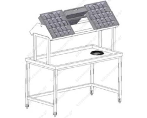 Stainless Steel Sorting Table With Shelf for Racks 155 cm.