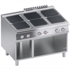 Commercial Electric Cooker 6 Ranges + Open Cabinet S900 120 x 90 cm K4ECUP15VV ATA srl Italy