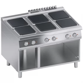 Commercial Electric Cooker 6 Ranges + Open Cabinet S900 120 x 90 cm K4ECUP15VV ATA srl Italy