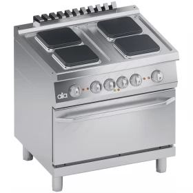 Commercial Electric Cooker 4 Ranges & Electric Ventilated Convection Oven 1/1 GN 80 x 70 cm K7ECU10FVQ s700 ATA srl Italy