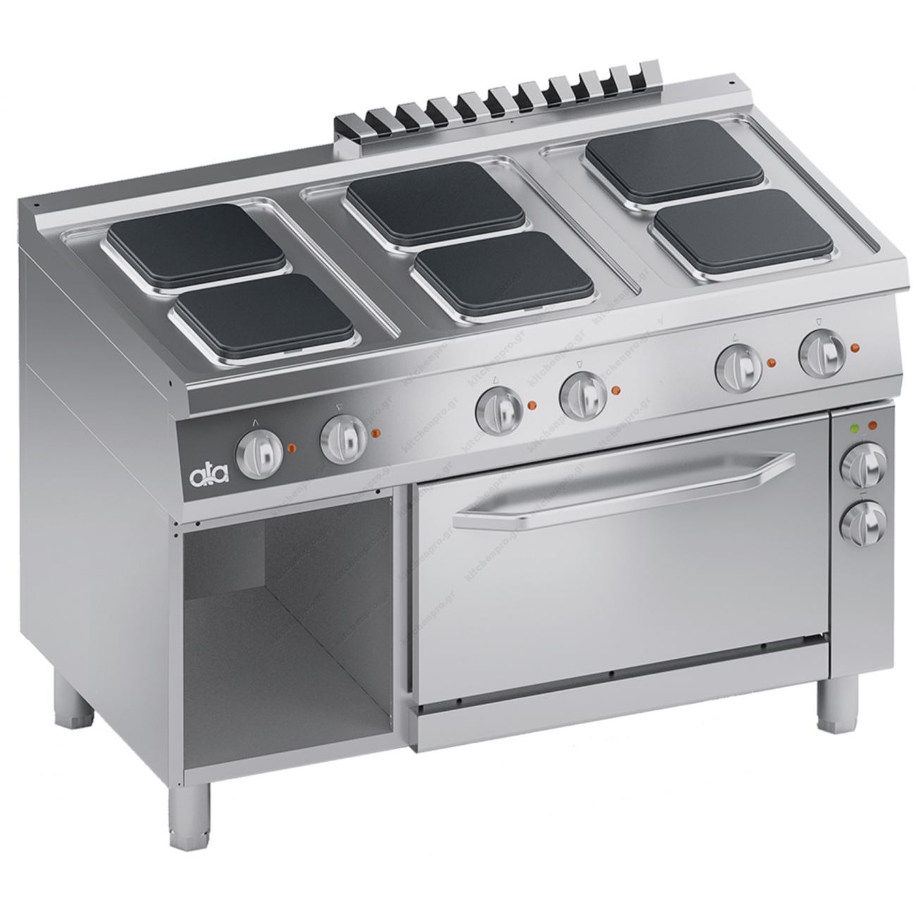 Commercial Electric Cooker 6 Ranges Convection Oven 1 1 GN Open Cabinet S700 120 x 70 cm K7ECU15FVQ ATA srl Italy