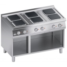 Commercial Electric Cooker 6 Ranges & Open Cabinet 120 x 70 cm K7ECU15VVQ S700 ATA srl Italy