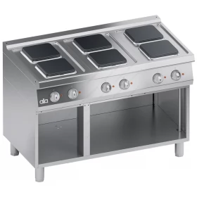 Commercial Electric Cooker 6 Ranges & Open Cabinet 120 x 70 cm K7ECU15VVQ S700 ATA srl Italy