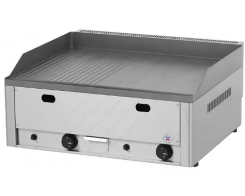 Double Gas Griddle Plate Smooth & Grooved 66 x 60 cm. RED FOX FTHR 60G RM GASTRO Czech Republic