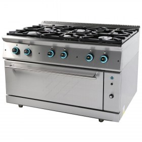 Κουζίνα με 6 Εστίες Αερίου και Ηλεκτρικό Φούρνο FC6GFELS7 SERGAS Ελλάδας