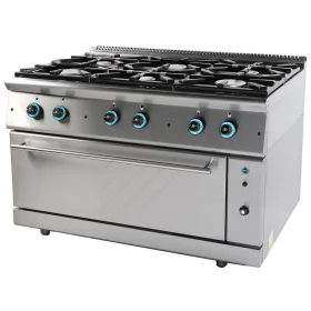 Commercial Gas Cooler 6 Hobs with Electric Oven FC6GFELS7 SERGAS Greece