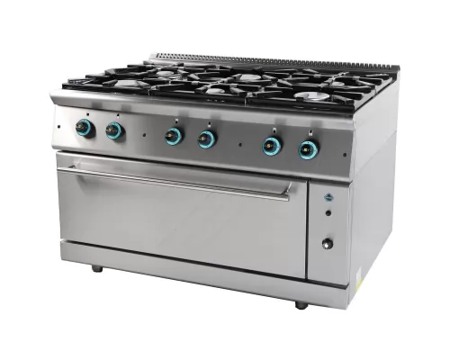 Commercial Gas Cooler 6 Hobs with Electric Oven FC6GFELS9 SERGAS Greece