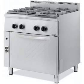 Επαγγελματική Κουζίνα 4 Εστιών Αερίου με Φούρνο Αερίου 80 x 70 εκ. 204STVE VIMITEX Ελλάδoς