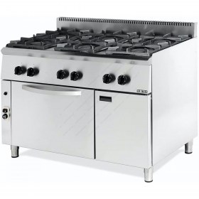 Επαγγελματική Κουζίνα 6 Εστιών Αερίου με Φούρνο Αερίου 120 x 70 εκ. 206STVE VIMITEX Ελλάδoς