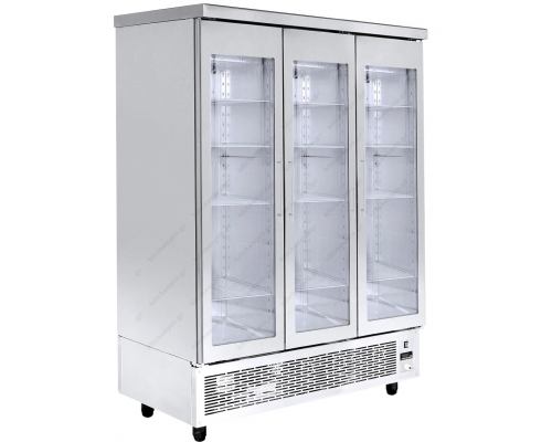 Επαγγελματικό Ψυγείο Θάλαμος-Συντήρηση 134 x 70 εκ. -1°C /+8 με 3 Κρυστάλλινες Πόρτες TH GN 134KG NIKI INOX Ελλάδος