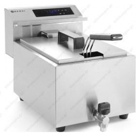 Επαγγελματική Μονή Ψηφιακή Φριτέζα 8 Λίτρων «Mastercook» με βρυσάκι HENDI Ολλανδίας