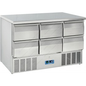 Επαγγελματικό Ψυγείο Πάγκος - Συντήρηση 136.5 x 70 εκ. 6 Συρτάρια GN 1/1 CRD 96A  COOLHEAD Ιταλίας