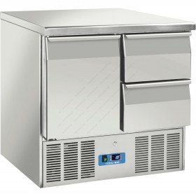 Επαγγελματικό Ψυγείο Πάγκος - Συντήρηση 90 x 70 εκ. 1 Πόρτα & 2 Συρτάρια GN 1/1 CRD92 COOLHEAD Ιταλίας