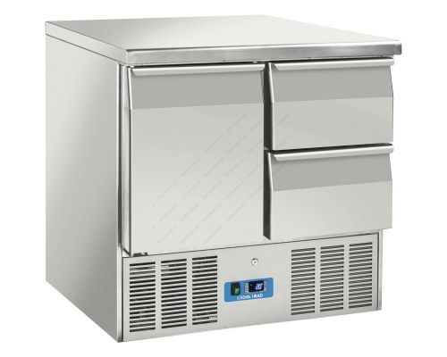 Επαγγελματικό Ψυγείο Πάγκος - Συντήρηση 90 x 70 εκ. 1 Πόρτα & 2 Συρτάρια GN 1/1 CRD92 COOLHEAD Ιταλίας